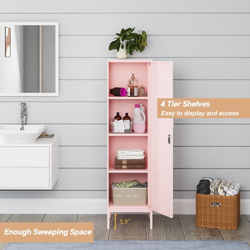 Metal Locker Storage Cabinet with Digital Lock, 3 Adjustable Shelves N752