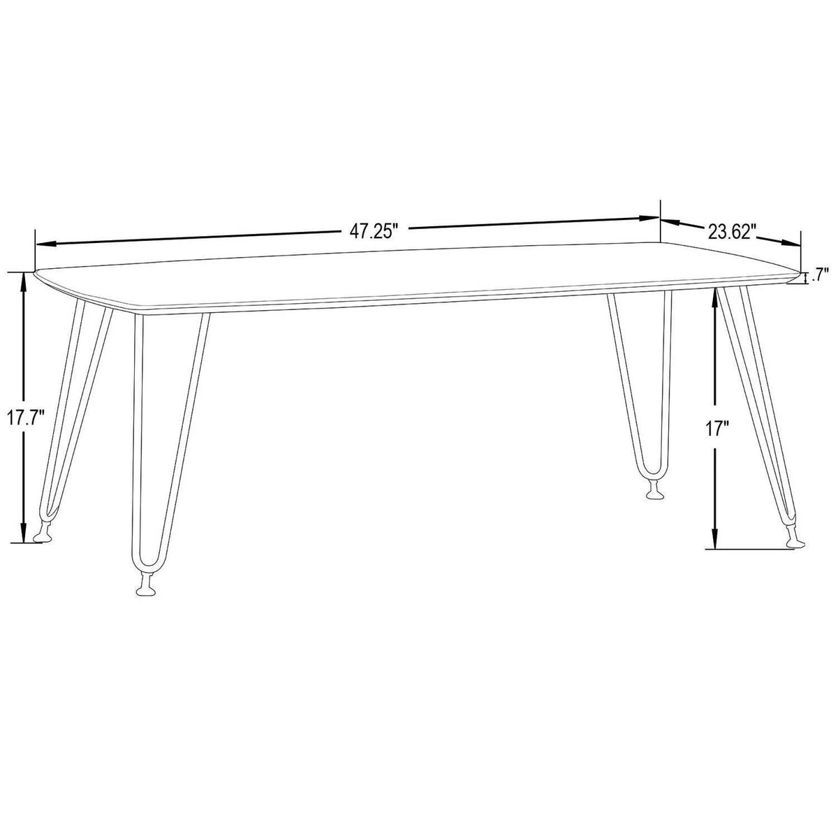 Modern Wood Top Coffee Table With Iron Base I59974
