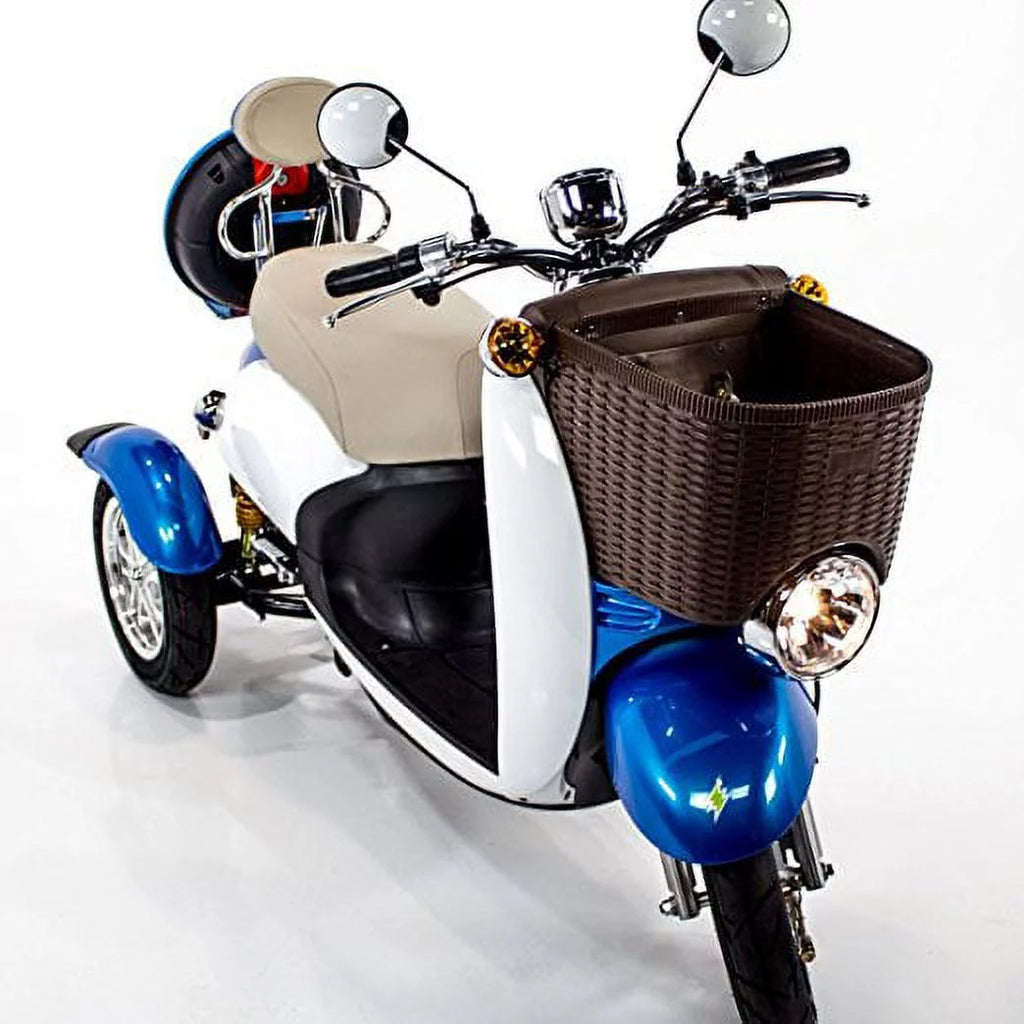 Red 3 Wheel Electric Scooter with Basket U6281